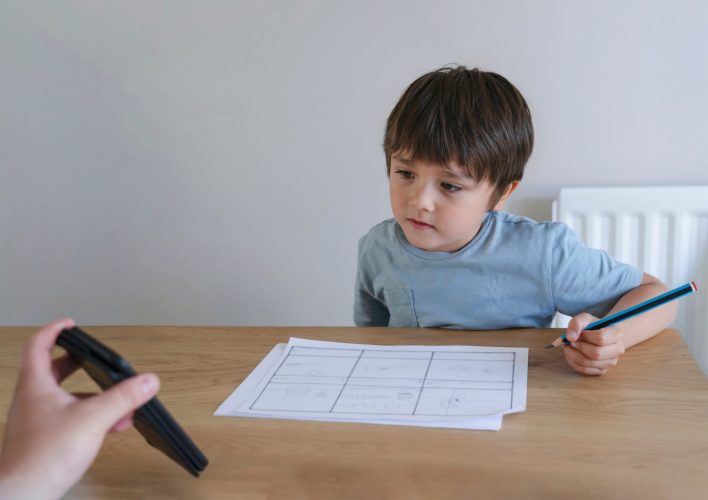 child memorizing personal information for safety